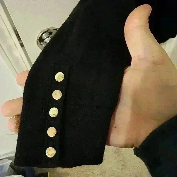 BODEN Tilly Crewneck Sweater Split Contrast Hem Button Sleeve Black Size L - Picture 4 of 5